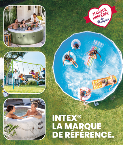 Large gamme de produits pour l'extérieur ou l'intérieur, piscines hors sol, spas gonflables, portiques-balançoires, matelas gonflables, bouées.