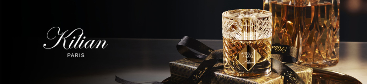 Banni&egrave;re publicitaire pour KILLIAN avec image du produit et bouton Acheter maintenant