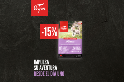 sobre ORIJEN, alimentación natural para gatitos.