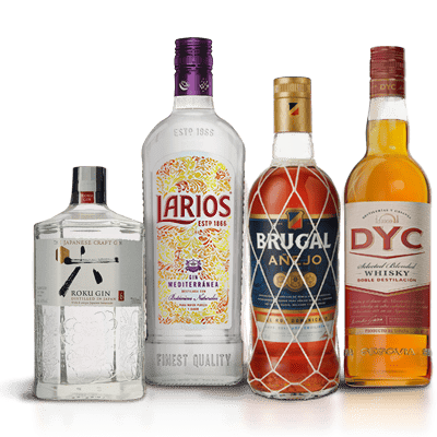 Larios, Roku, Brugal, DYC