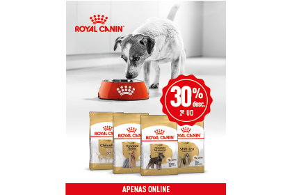 Ver produtos Royal Canin para c&atilde;es de diferentes ra&ccedil;as inclu&iacute;dos na promo&ccedil;&atilde;o de segunda unidade com 30% de desconto.