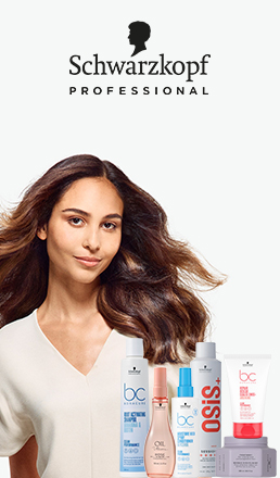 Bannière publicitaire pour Schwarzkopf avec image du produit et bouton Acheter maintenant