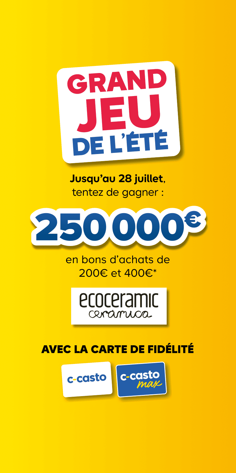 ecoceramic grand jeu de l'été - bons d'achats à gagner
