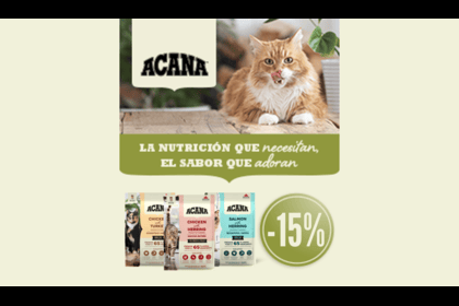 sobre ACANA, alimentación natural para gatos.