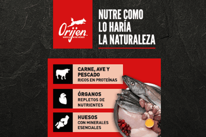 sobre ORIJEN, alimentación natural para gatos.