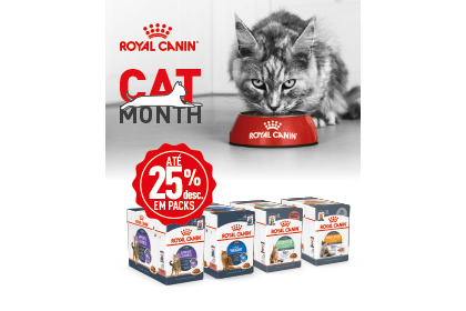 Ver produtos Royal Canin para gatos inclu&iacute;dos na promo&ccedil;&atilde;o de 25% de desconto em packs de 24 unidades.