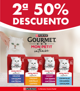 El destino del usuario es la página de productos Mon Petit de Purina, en la web de Tiendanimal.