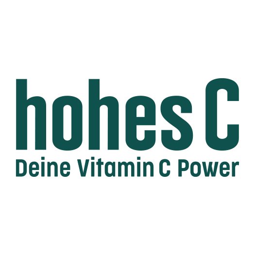 hohes C Advertisement showing a woman pouring juice into a glass for a child, with hohes C logo.