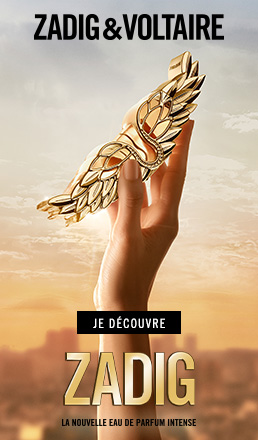 Banni&egrave;re publicitaire pour Zadig & Voltaire avec image du produit et bouton Acheter maintenant