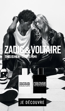 Banni&egrave;re publicitaire pour Zadig & Voltaire avec image du produit et bouton Acheter maintenant